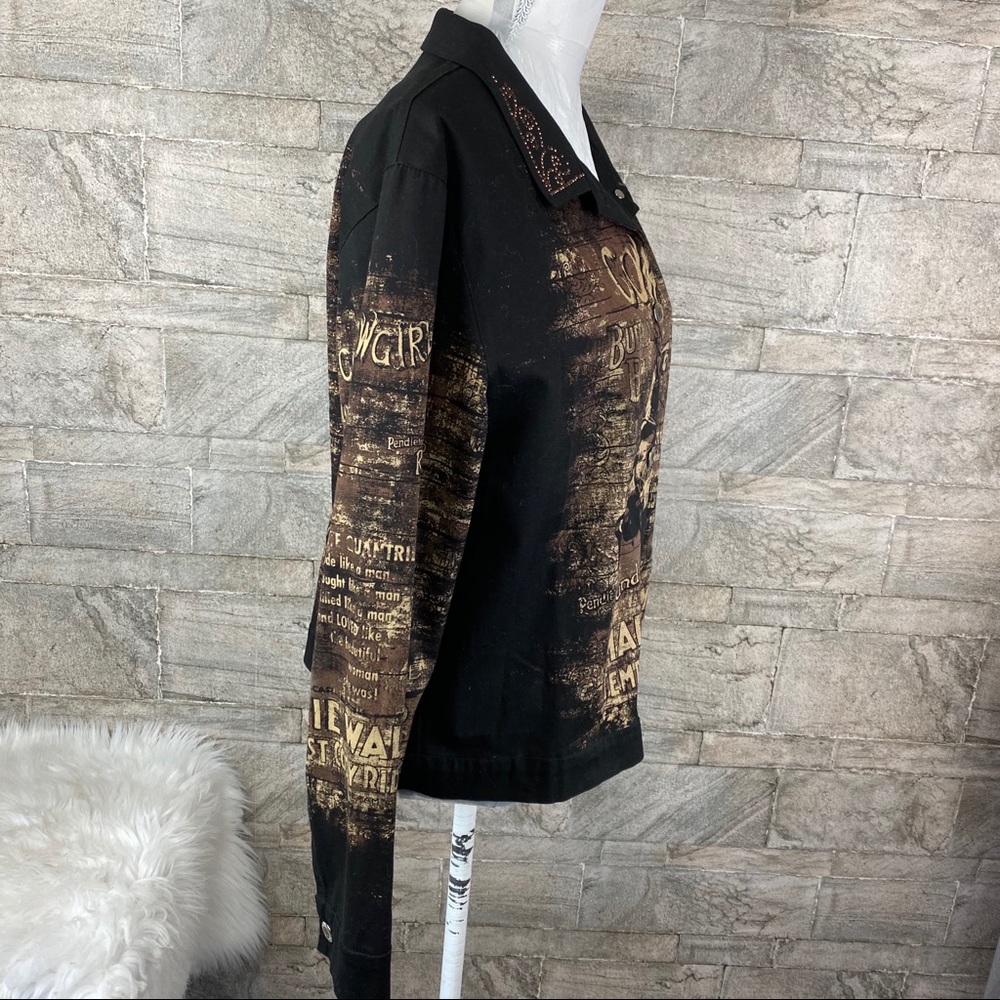 VTG Cactus Western Rodeo Button Up Denim Jacket - Picture 6 of 10
